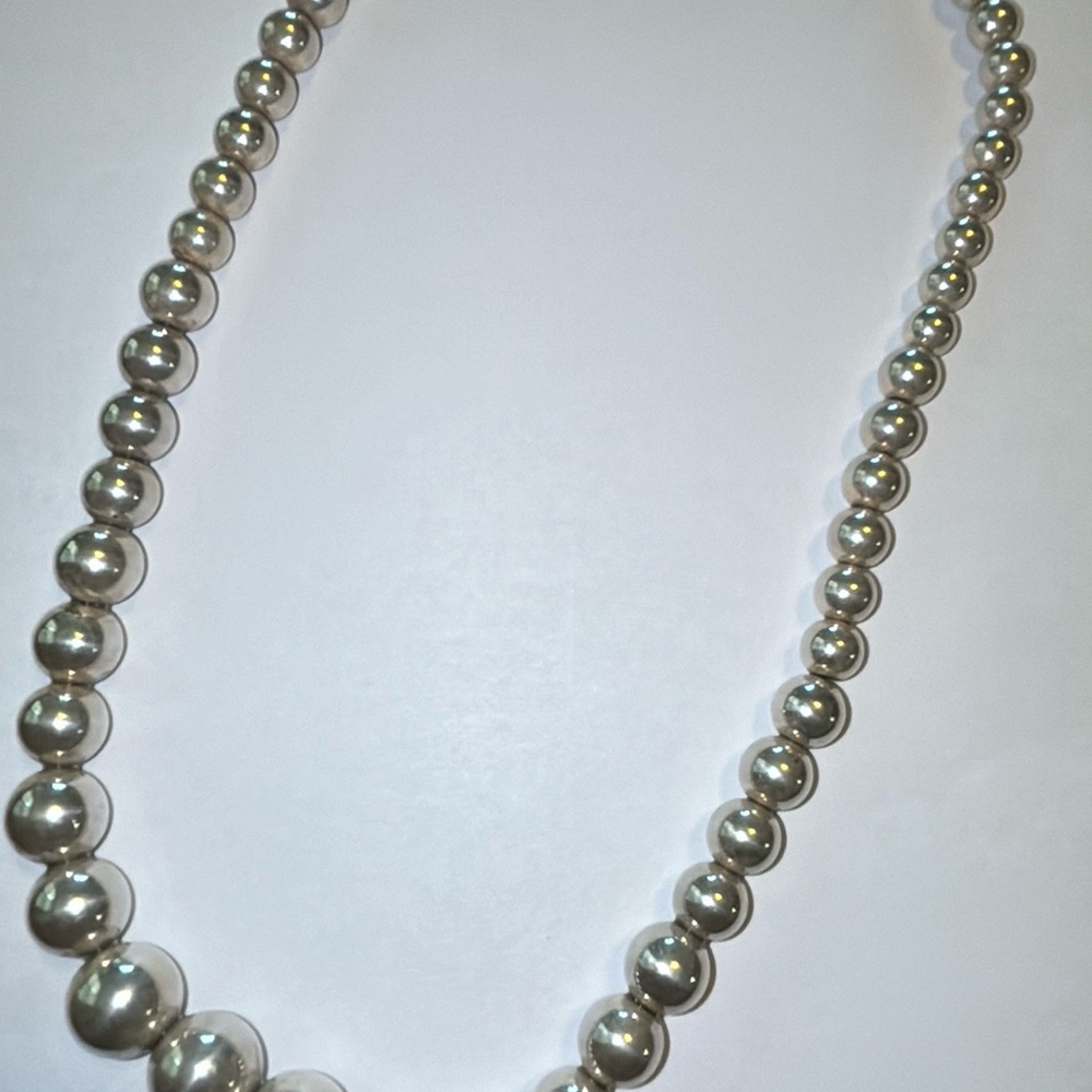 Tiffany & Co. Sterling Silver Graduated Bead Necklace - Picture 13 of 15